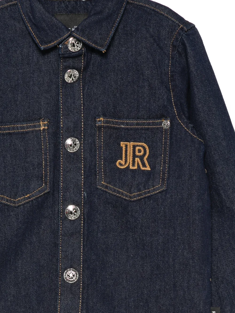 John Richmond Junior Spijkershirt met geborduurd logo Blauw