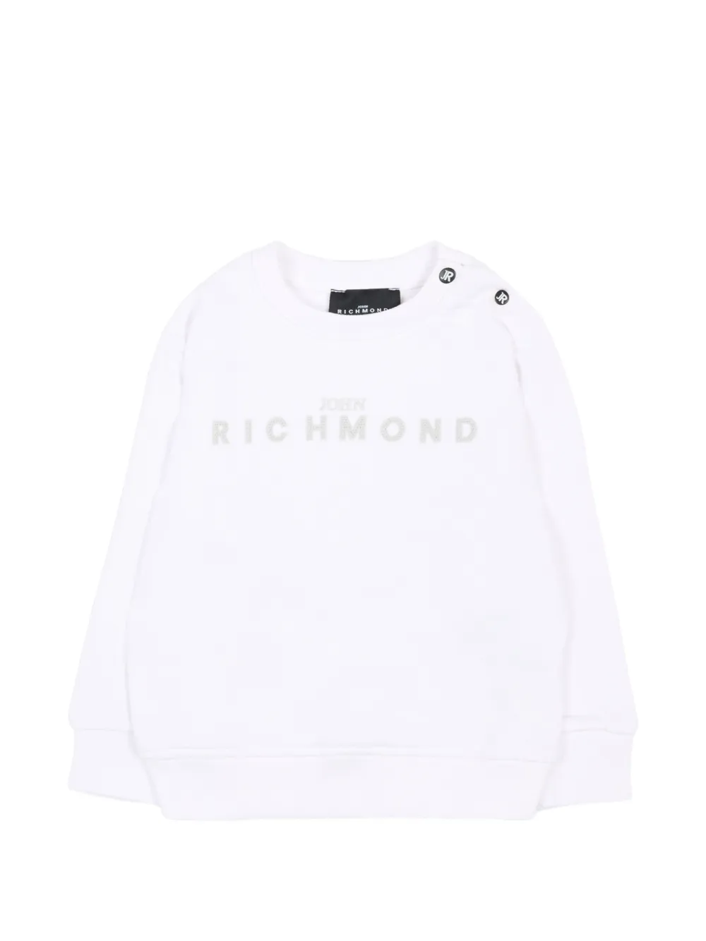 John Richmond Junior logo-detail press-stud sweatshirt - Bianco