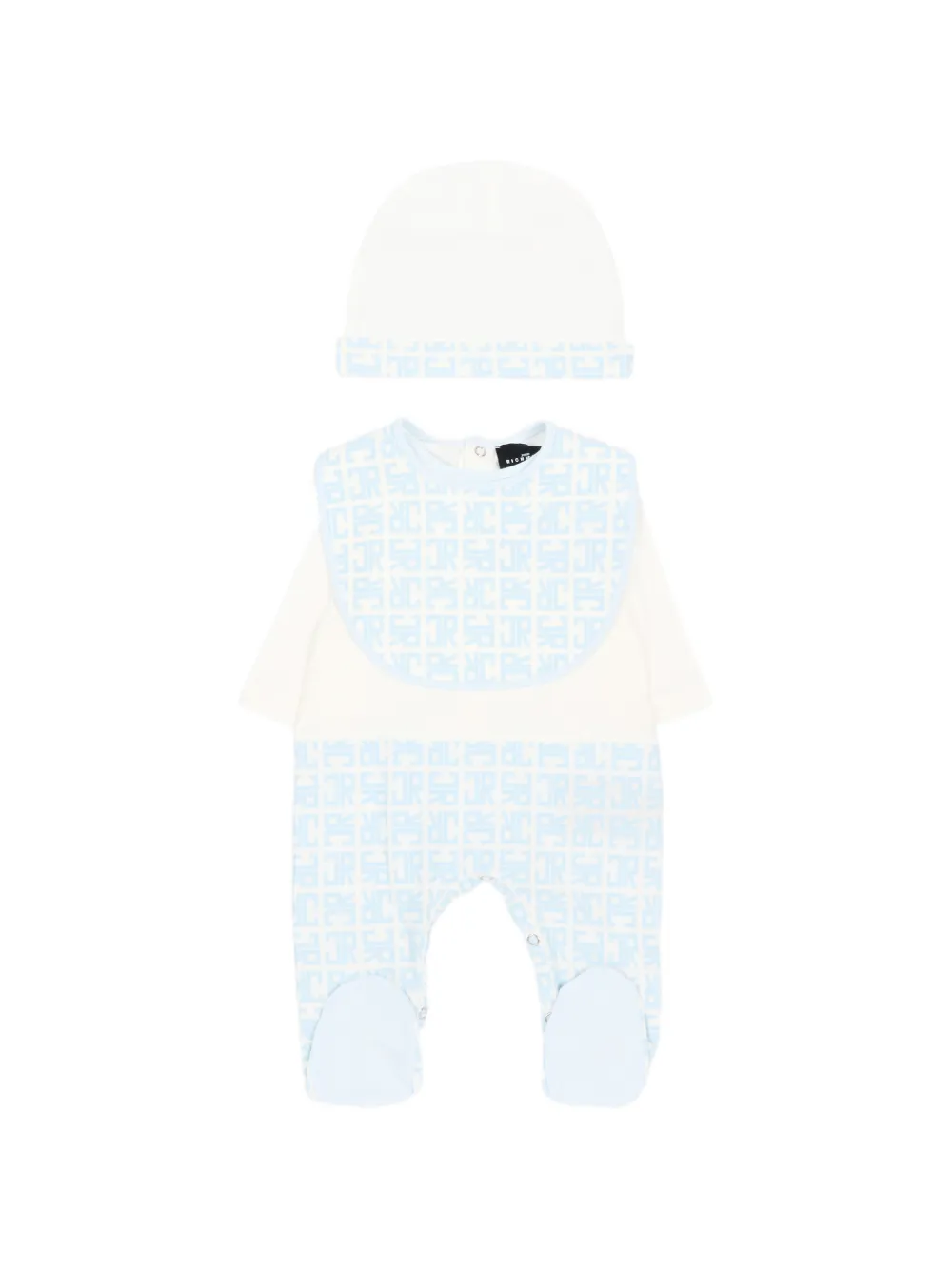 John Richmond Junior monogram-print babygrow set - Toni neutri
