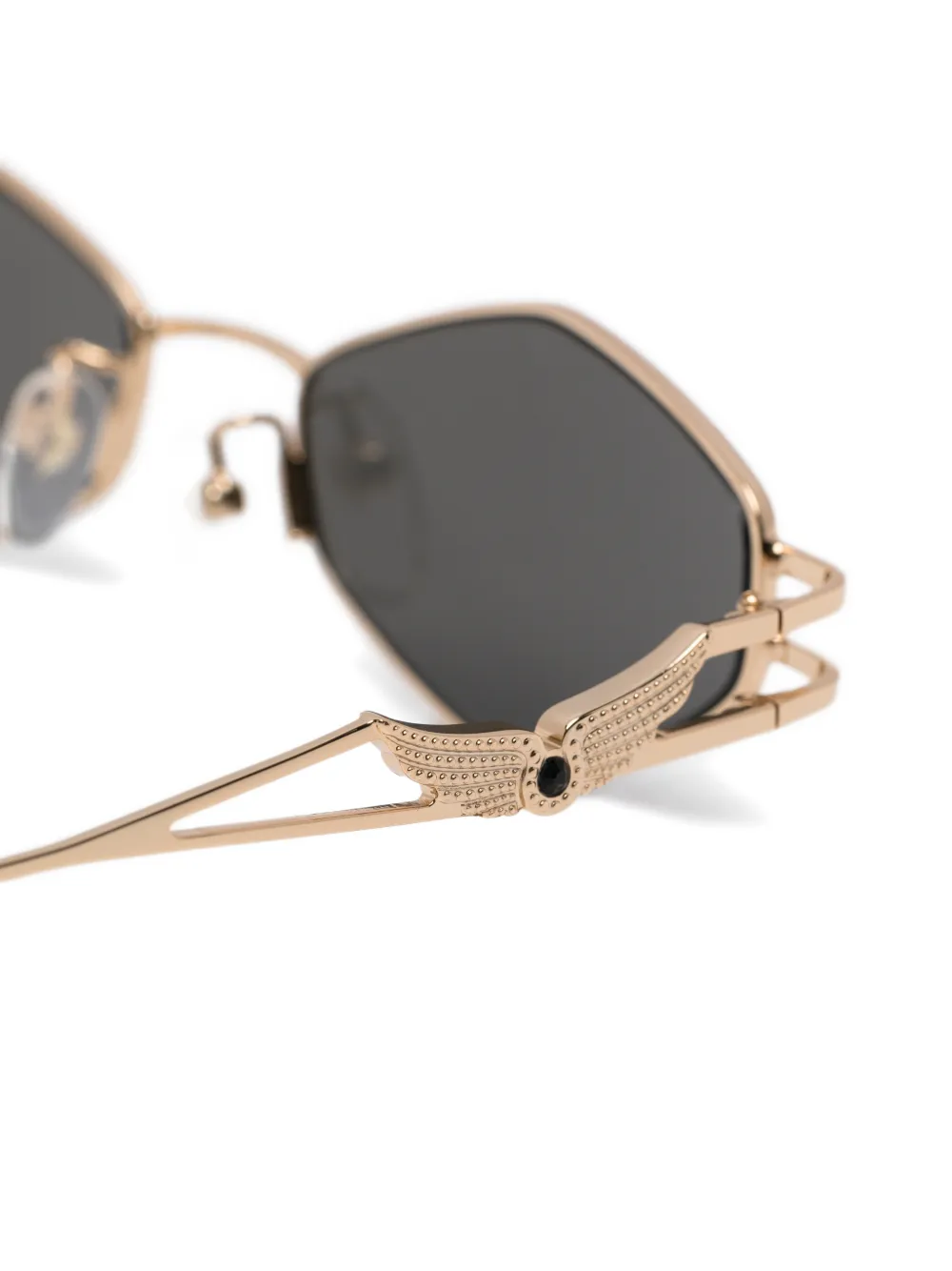 Zadig&Voltaire Zonnebril met geometrisch montuur en vleugelpatroon Goud