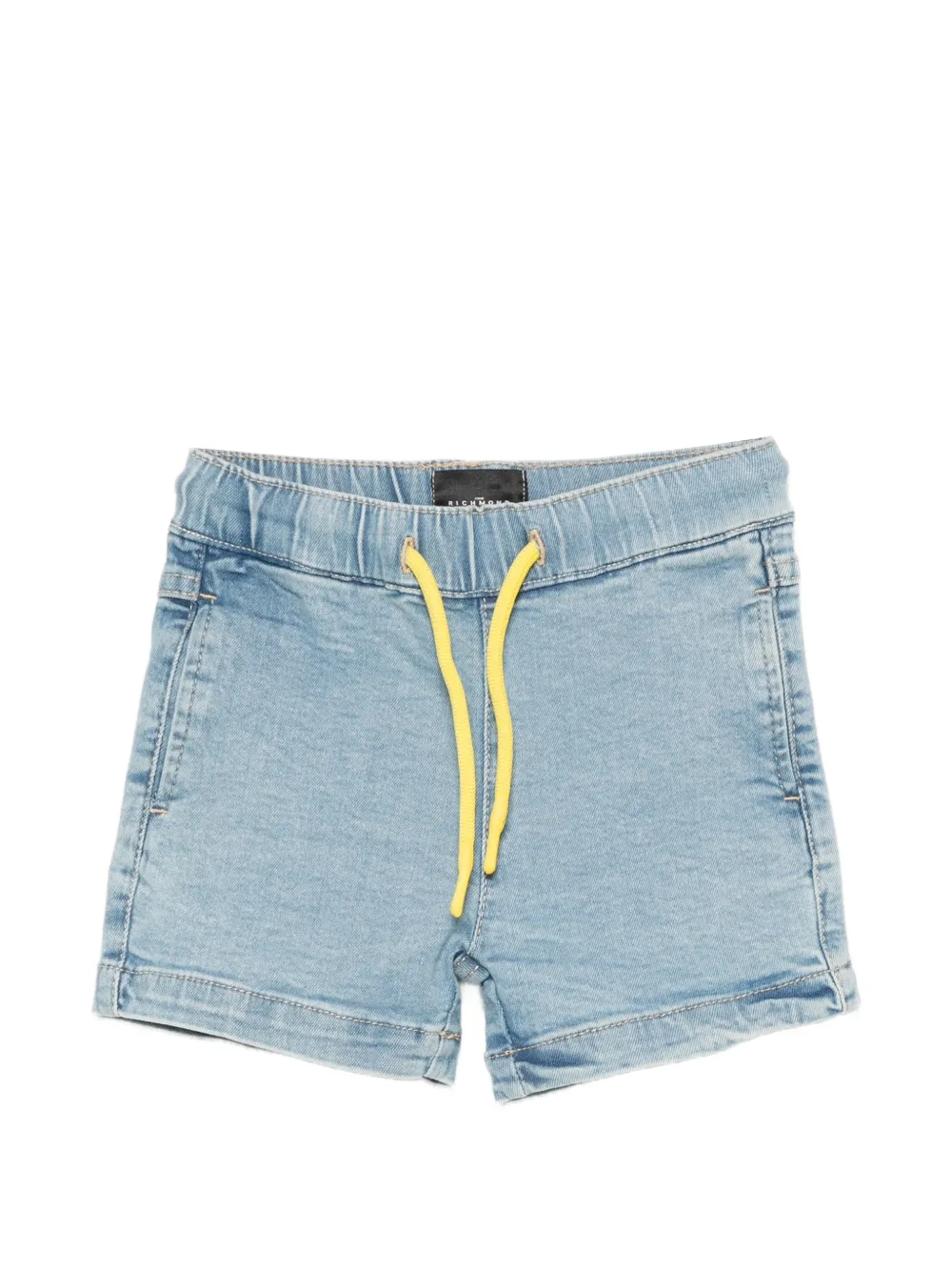 John Richmond Junior drawstring logo-patch shorts - Blu