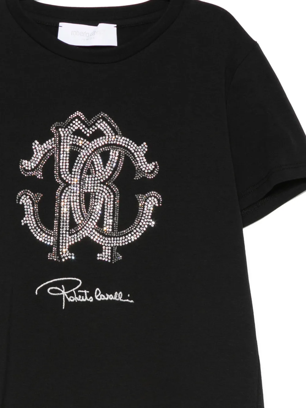 Roberto Cavalli Junior T-shirt met stras Zwart