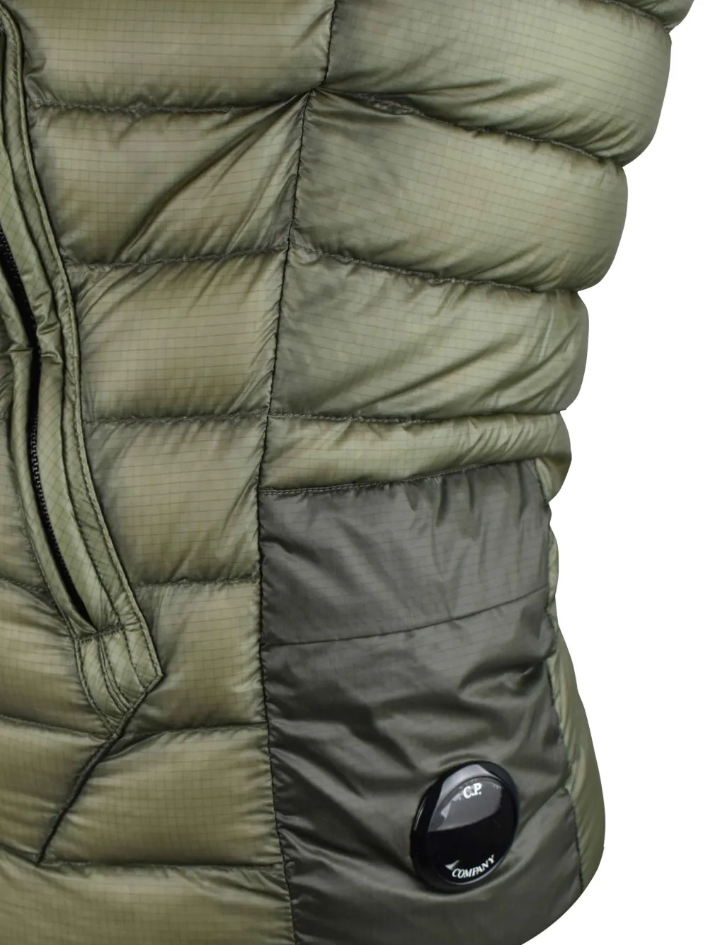 C.P. Company Ripstop bodywarmer met capuchon Groen