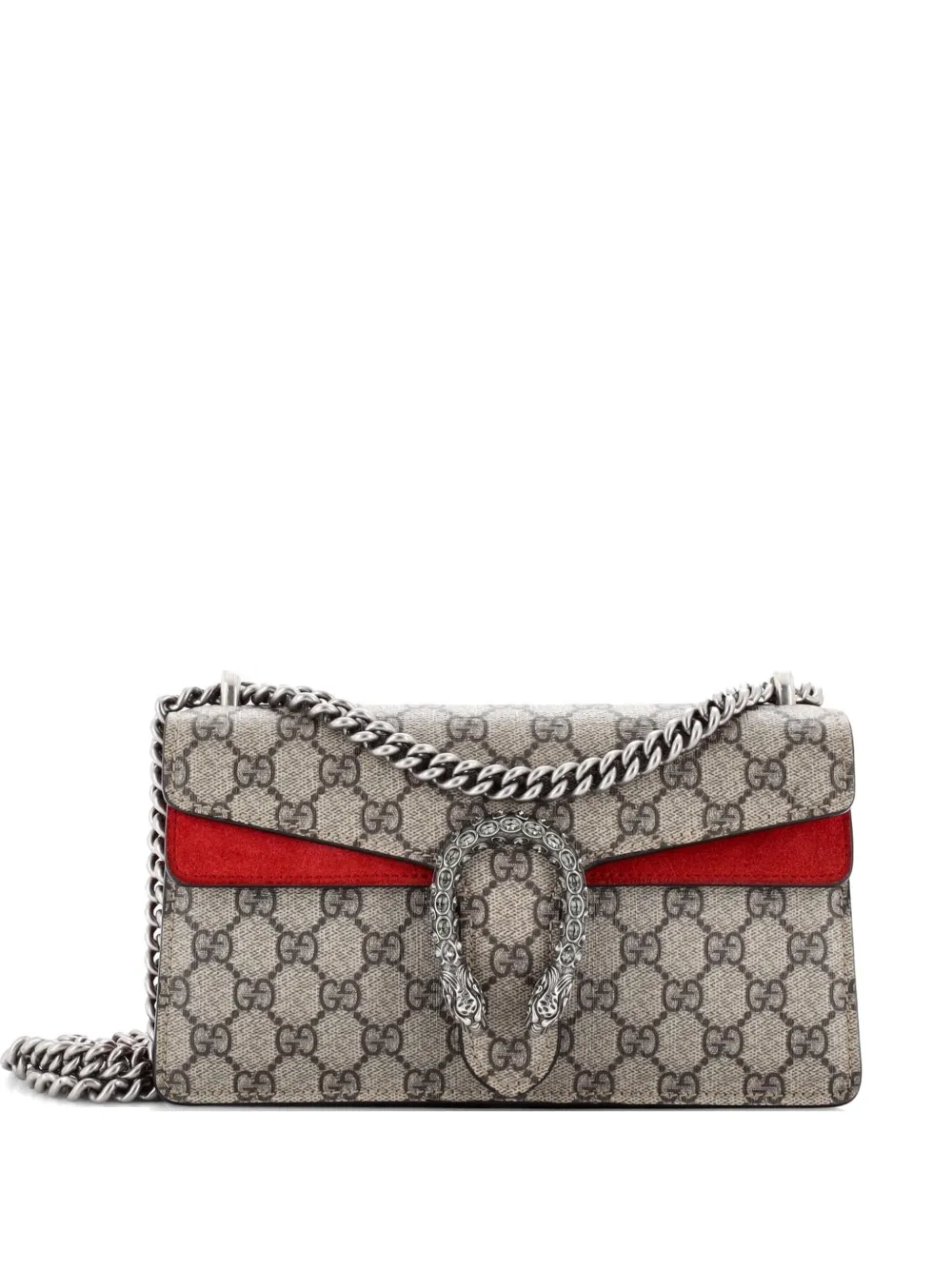 Gucci Pre-Owned Dionysus Bag GG Coated Canvas with Crystal Embellished Metal Small shoulder bag - Rosso