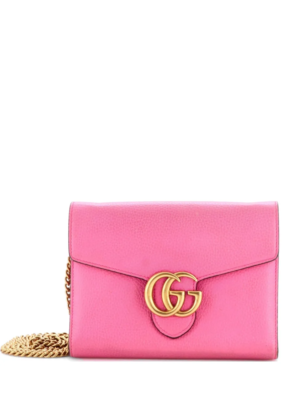 Gucci Pre-Owned GG Marmont Chain Wallet Leather Mini clutch bag - Rosa