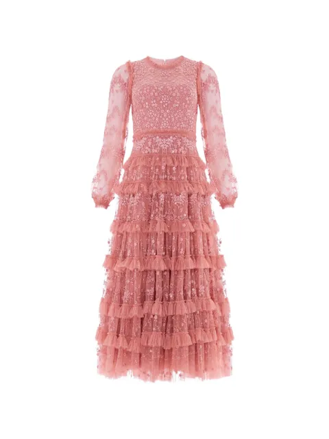 Needle & Thread Blossom ruffled lace maxi dress