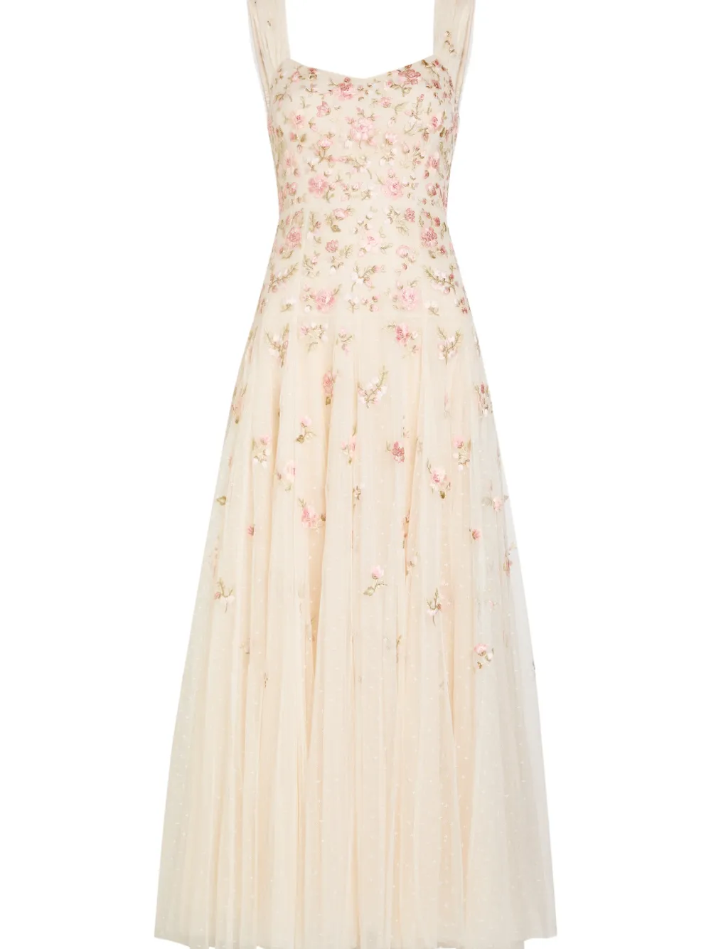  Needle & Thread Vestido De Fiesta Mayflower Ditsy Bordado - Neutro 