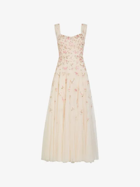 Needle & Thread Mayflower Ditsy embroidered gown