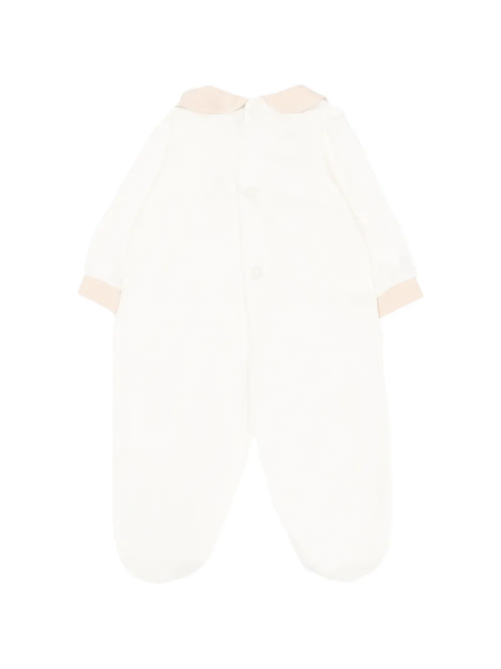 Le Boo Beebè Pyjama met Peter Pan kraag en geborduurd konijn Beige