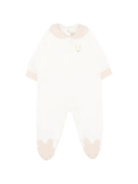 Le Boo Beebè bunny-embroidered Peter Pan collar pajamas