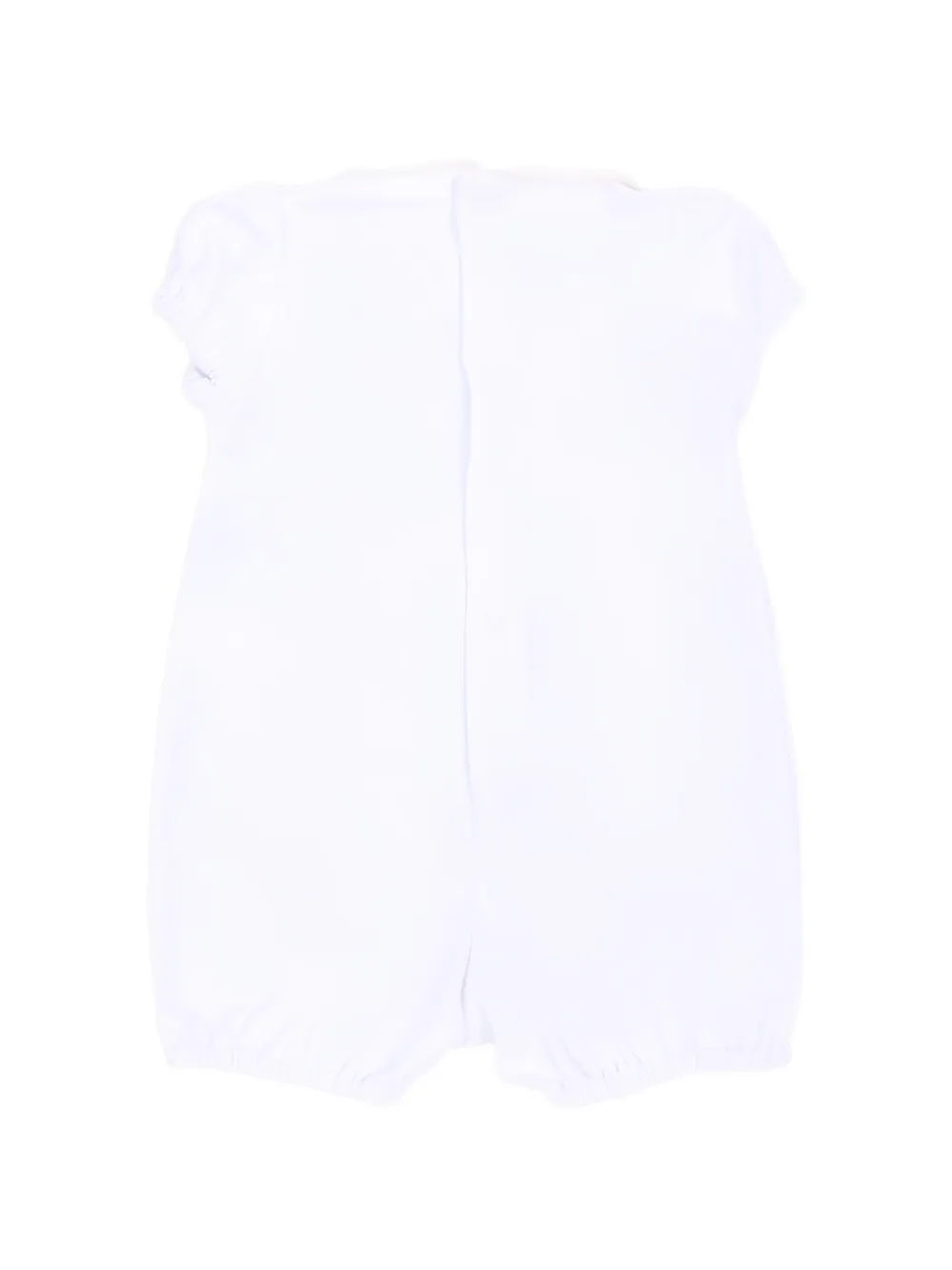 Little Bear Romper met Peter Pan kraag en geborduurd hart Wit