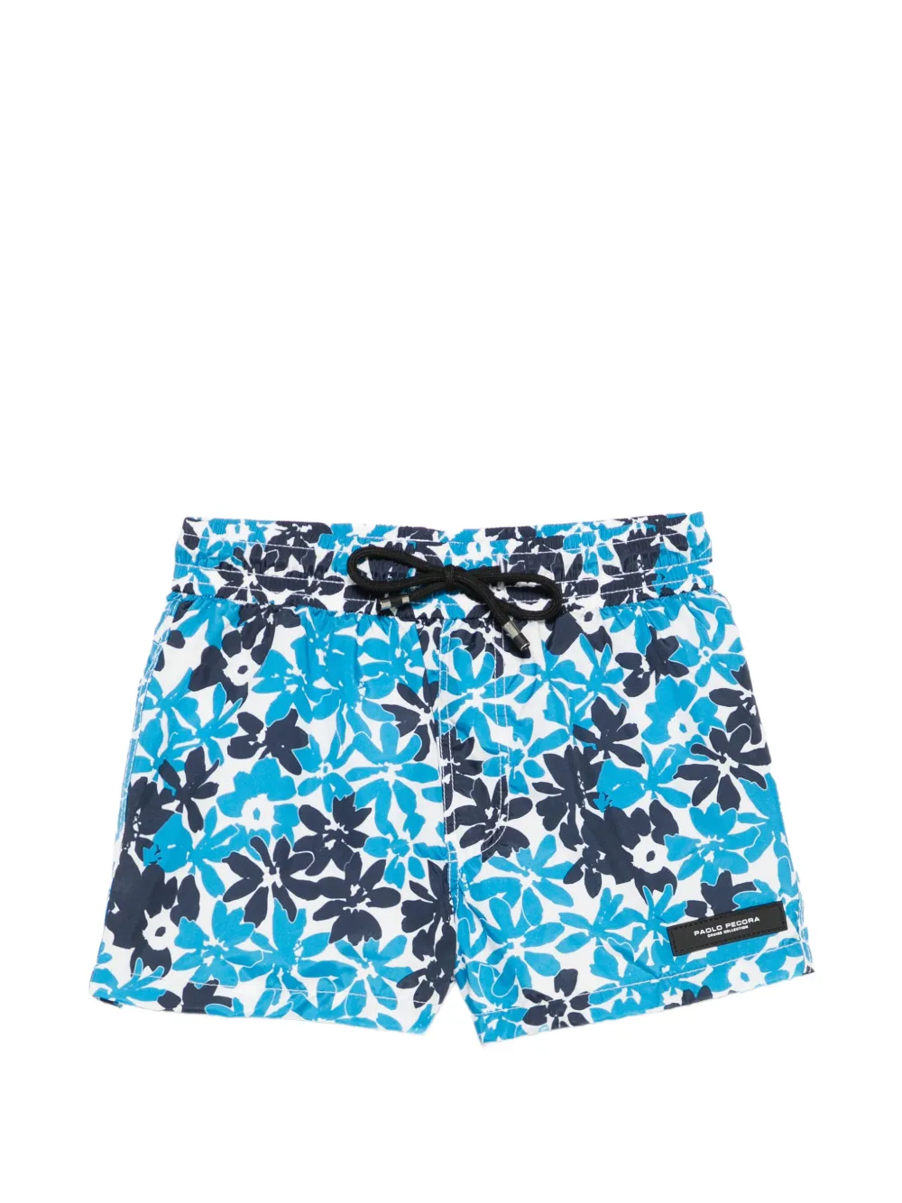 Paolo Pecora Kids' Floral-print Swim Shorts In Blue