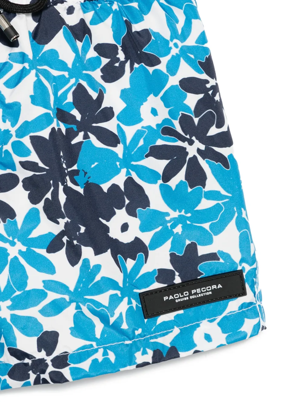 Paolo Pecora Kids Zwembroek met bloemenprint Blauw