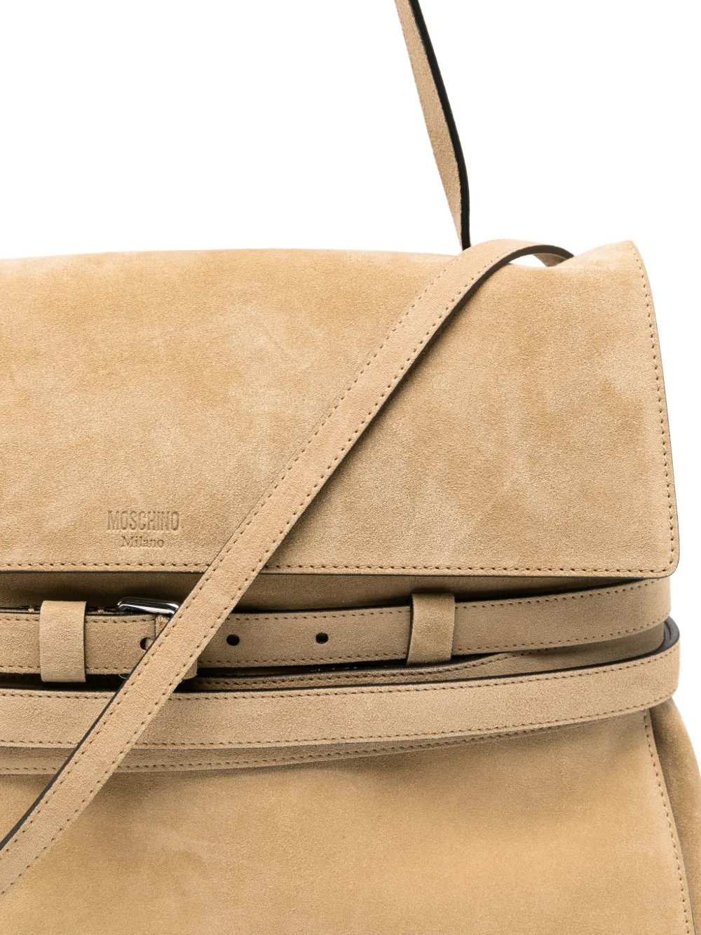 Moschino Suède shopper met riem Beige
