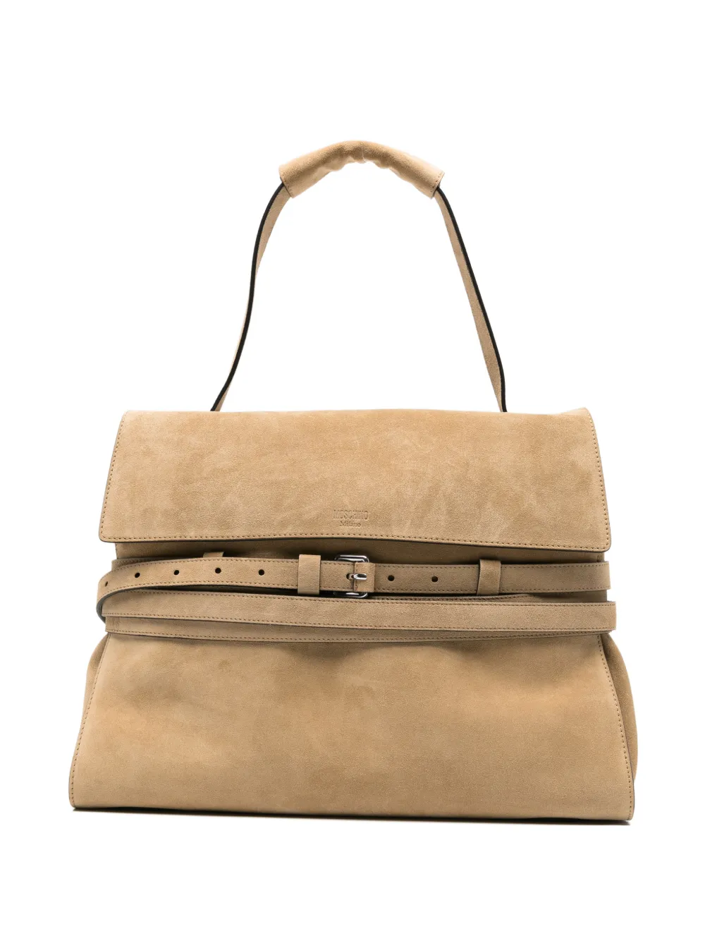 Moschino belted suede tote bag - Toni neutri