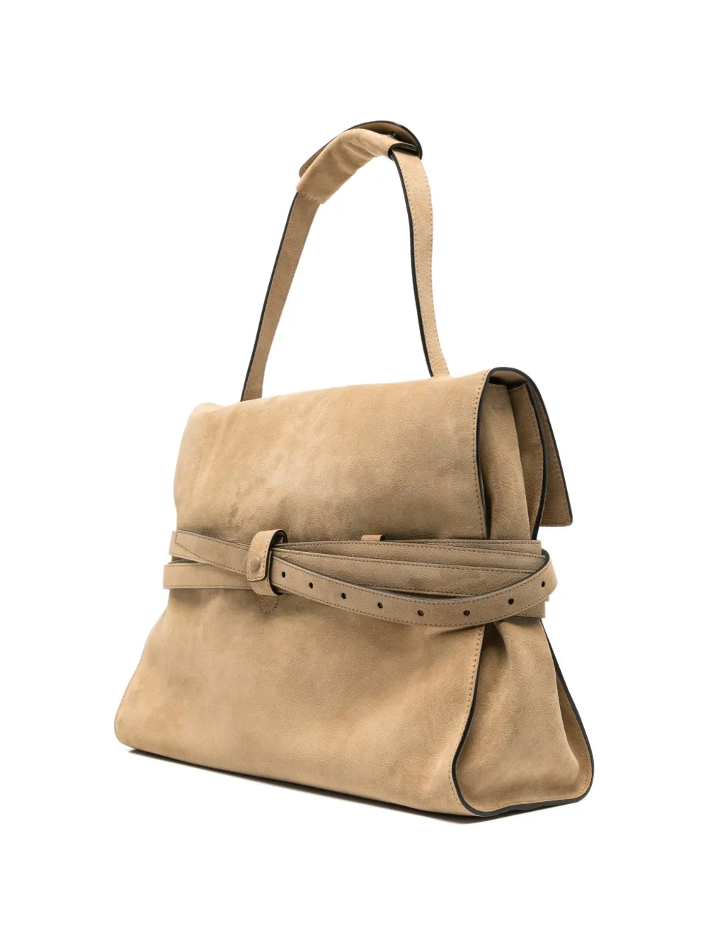 Moschino Suède shopper met riem Beige