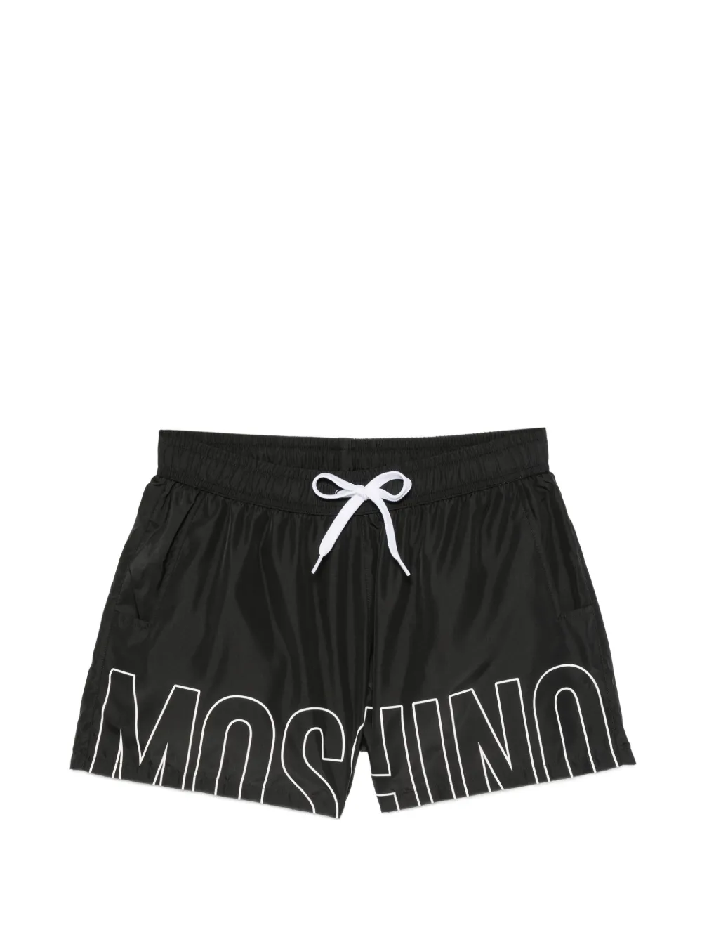 Moschino logo-print drawstring swim shorts - Schwarz