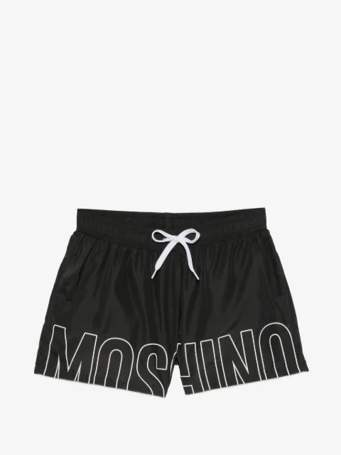 Moschino shorts de playa con cordones y logo estampado
