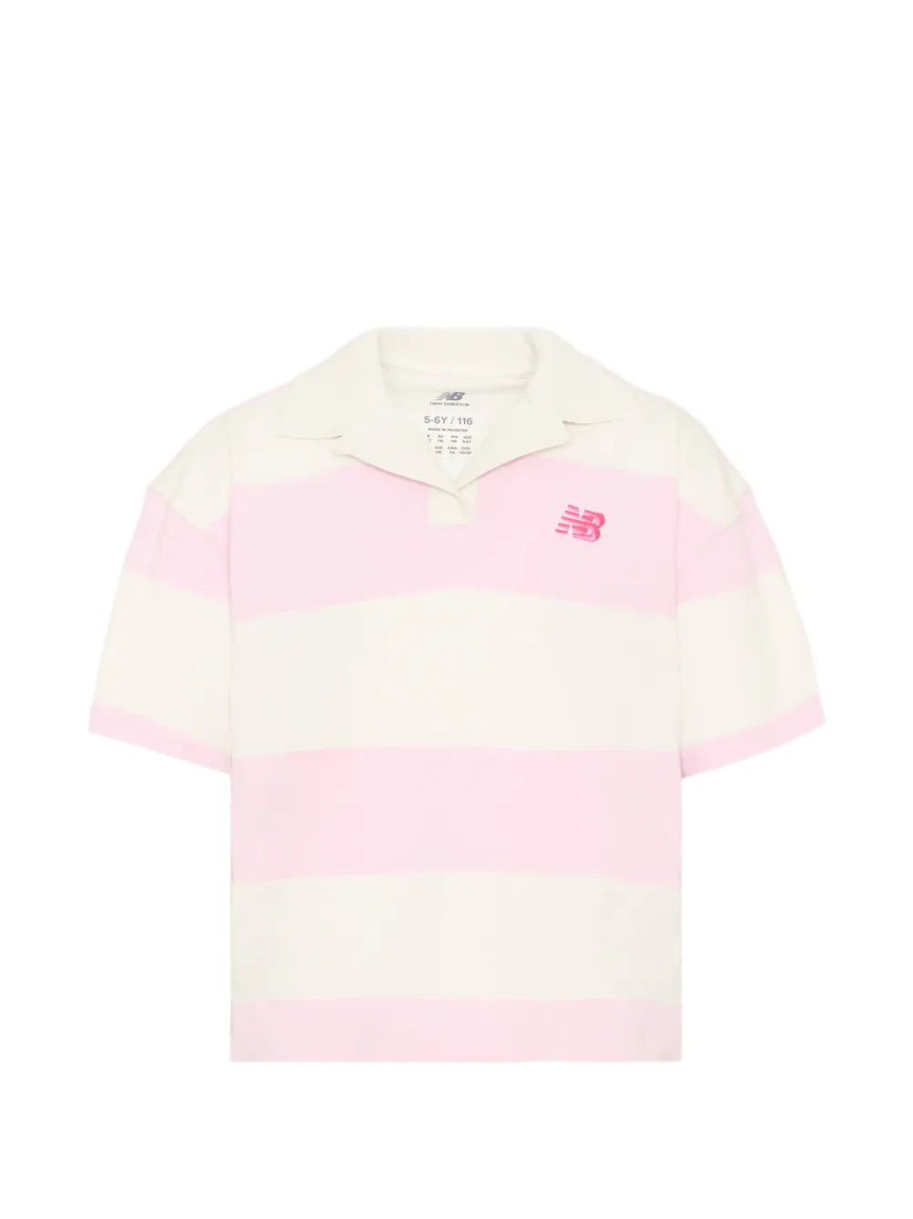 New Balance Kids striped cotton polo shirt - Toni neutri