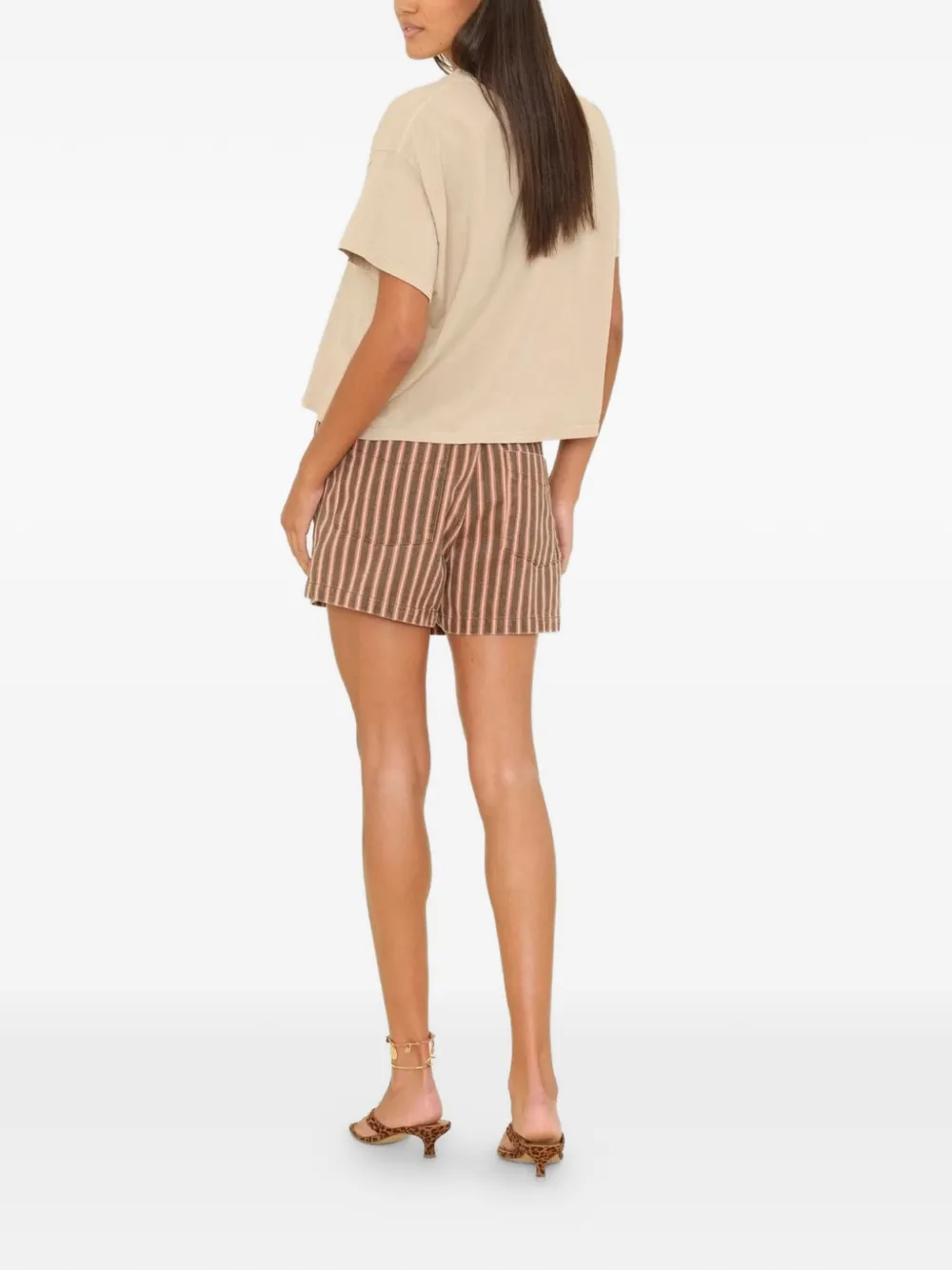 Xirena Tucker gestreepte shorts Bruin