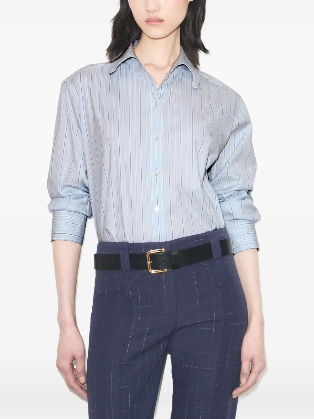 Tory Burch Gestreept katoenen overhemd Blauw