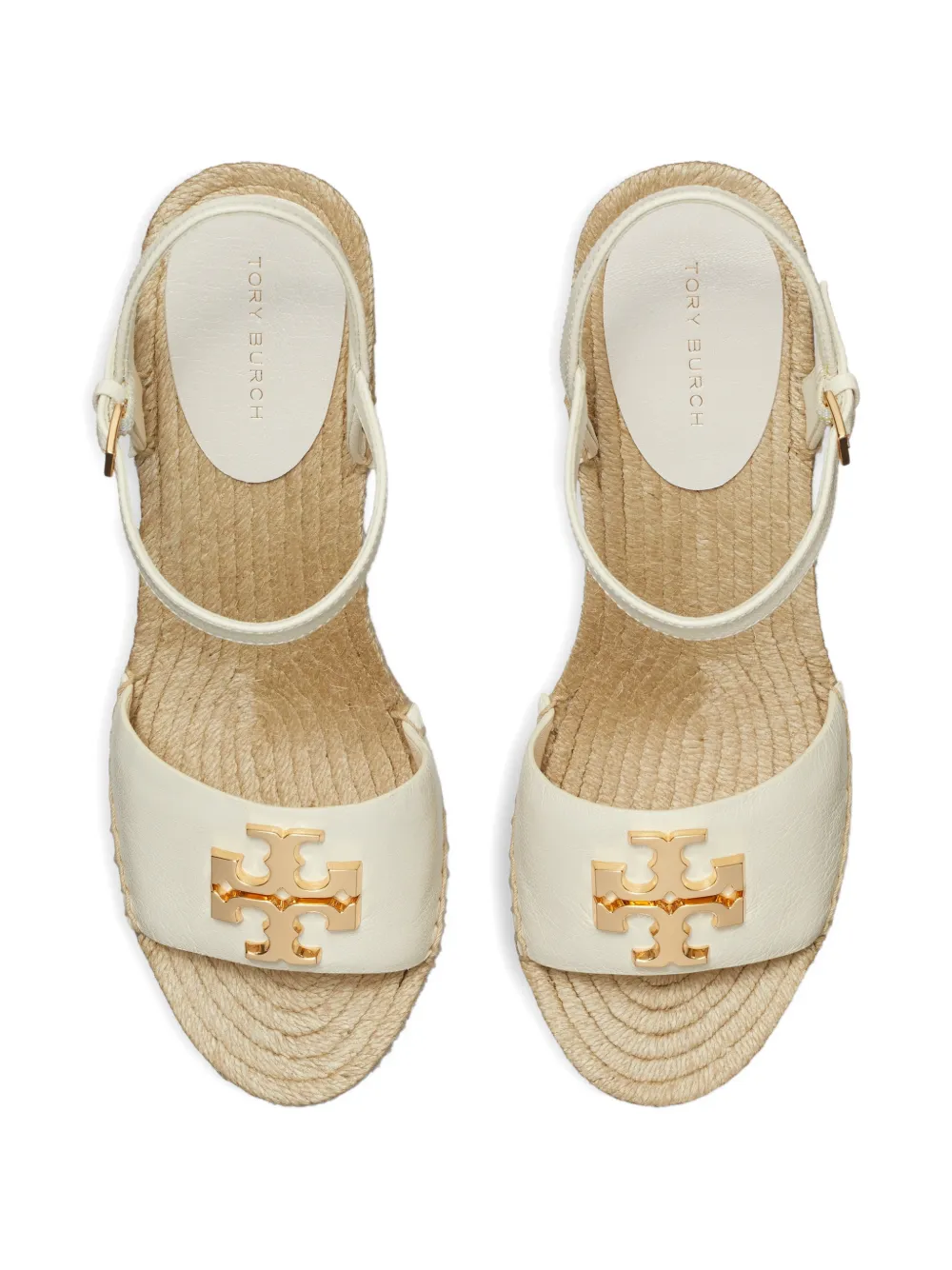 Tory Burch Eleanor espadrilles met sleehak Beige