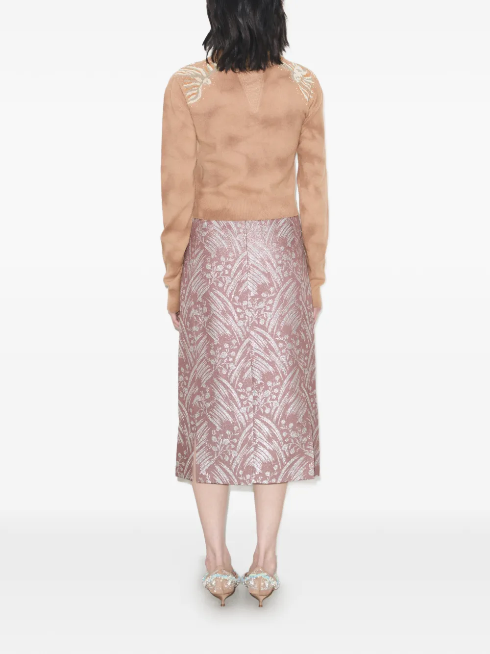 Tory Burch Zijden rok met jacquard Roze
