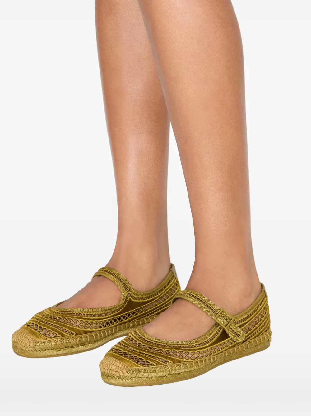 Tory Burch Open geweven Mary Jane espadrilles Groen