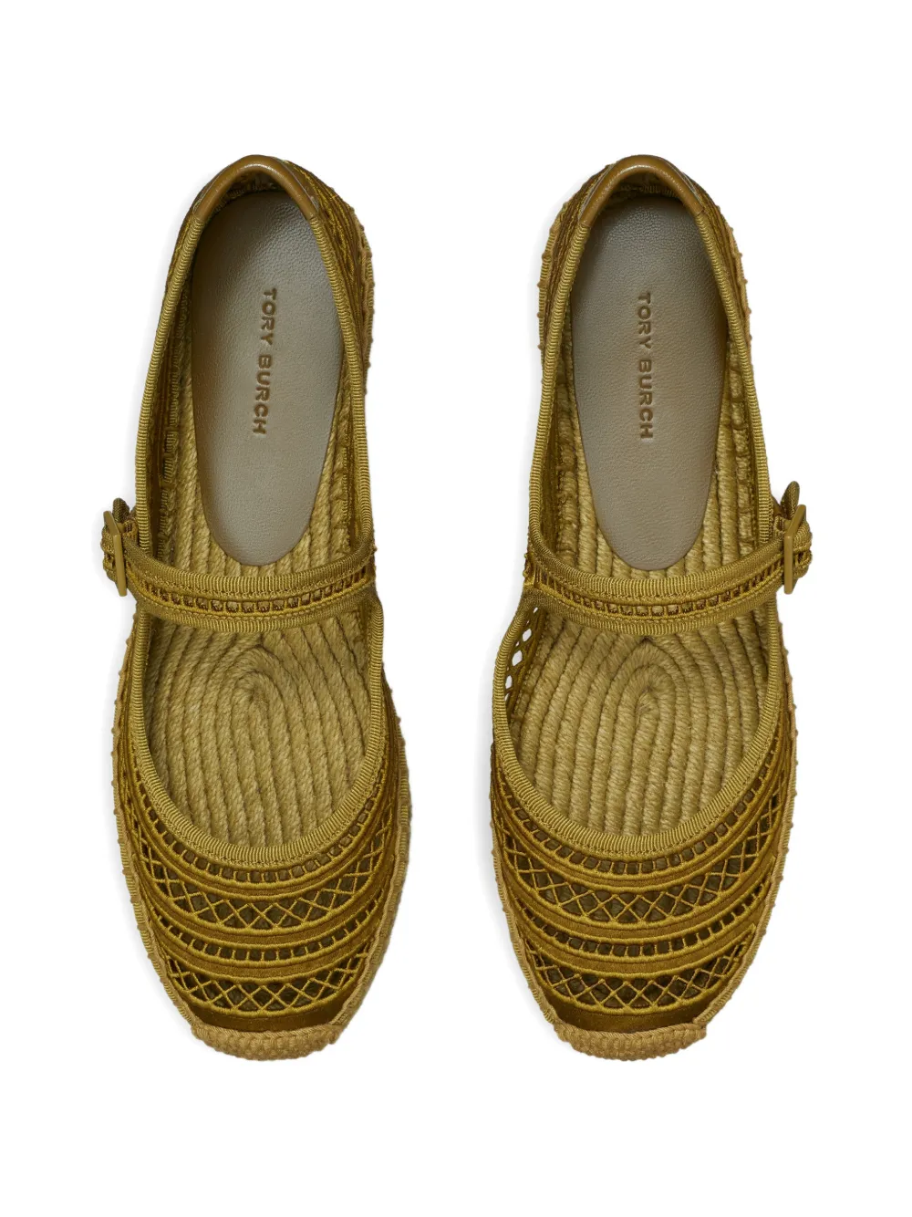 Tory Burch Open geweven Mary Jane espadrilles Groen