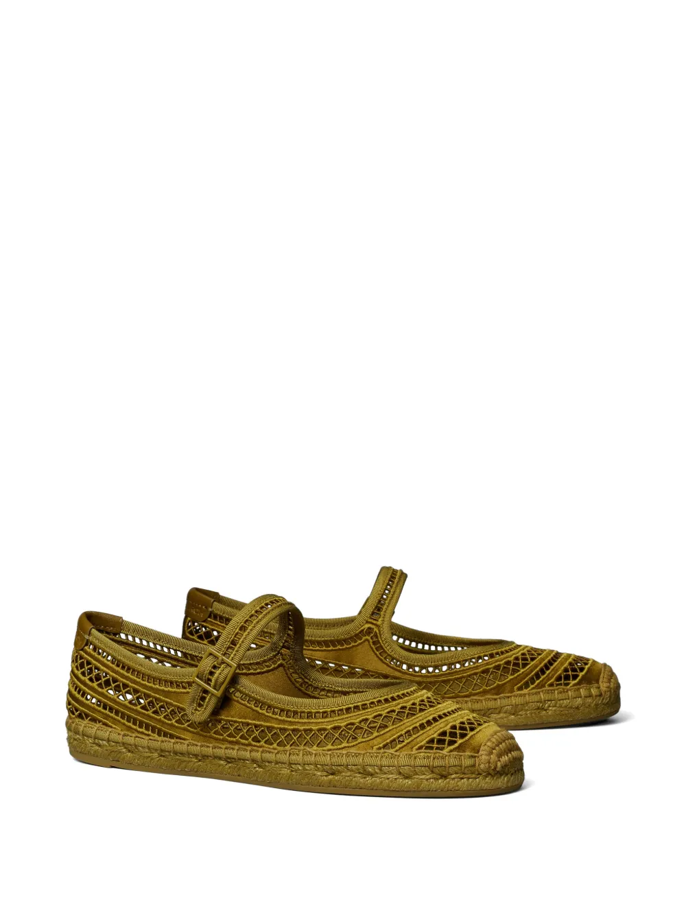Tory Burch Open geweven Mary Jane espadrilles Groen