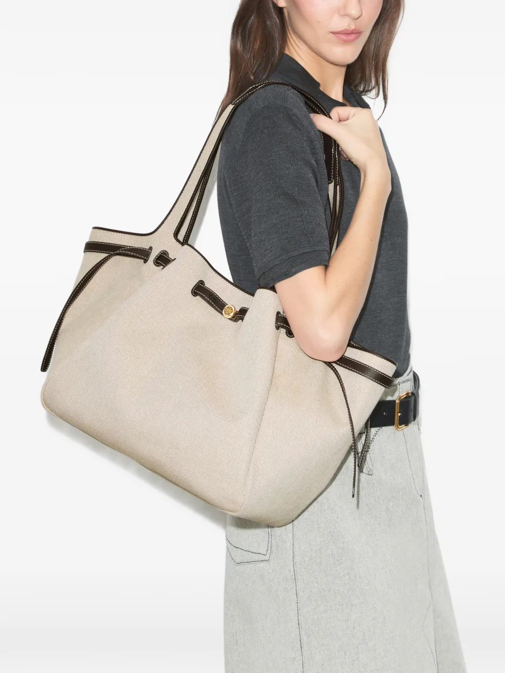 Tory Burch Romy canvas shopper Beige
