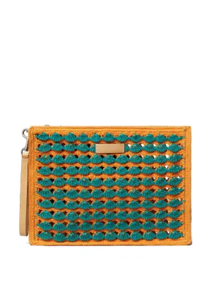 Tory Burch クロシェ ポーチ | オレンジ | FARFETCH JP