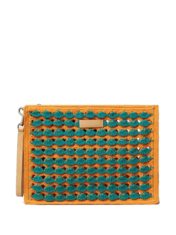 Tory Burch Hand-crocheted Pouch in Orange