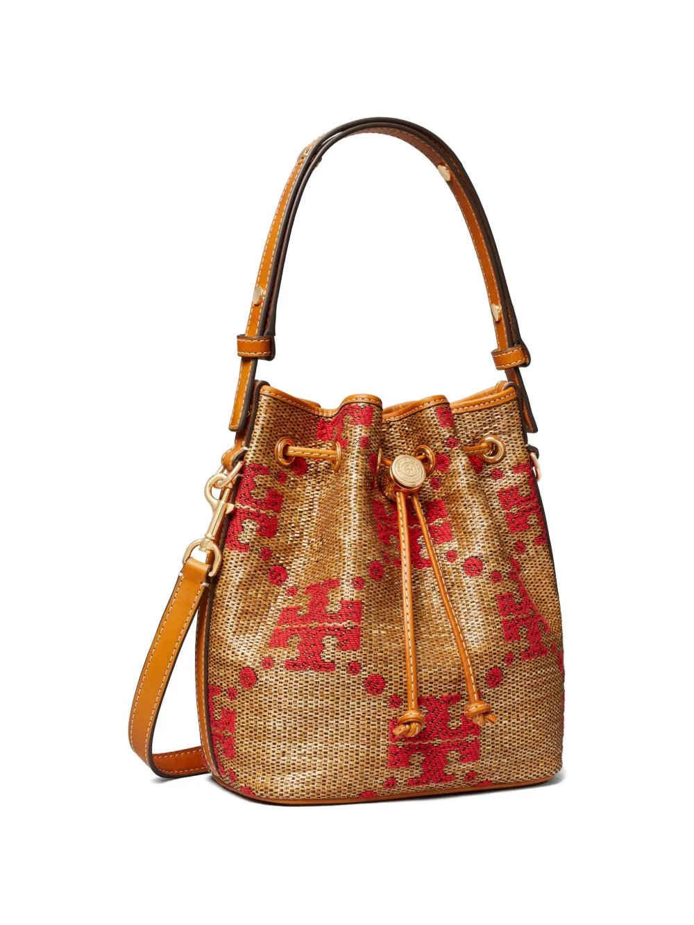 Tory Burch Bucket-tas met geborduurd monogram Beige