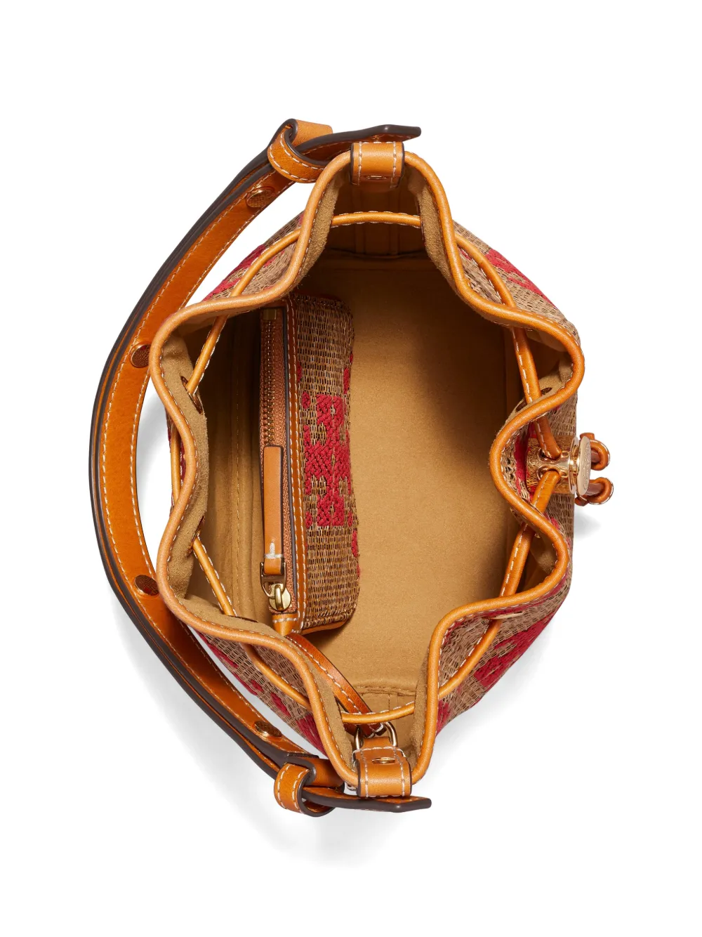 Tory Burch Bucket-tas met geborduurd monogram Beige