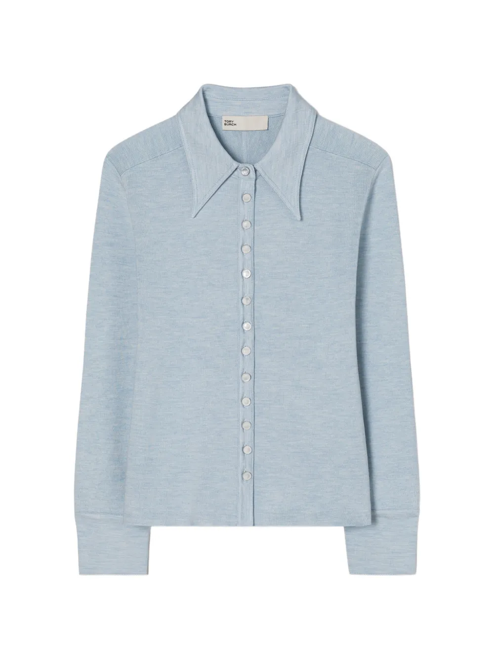 Tory Burch silk polo cardigan - Blu