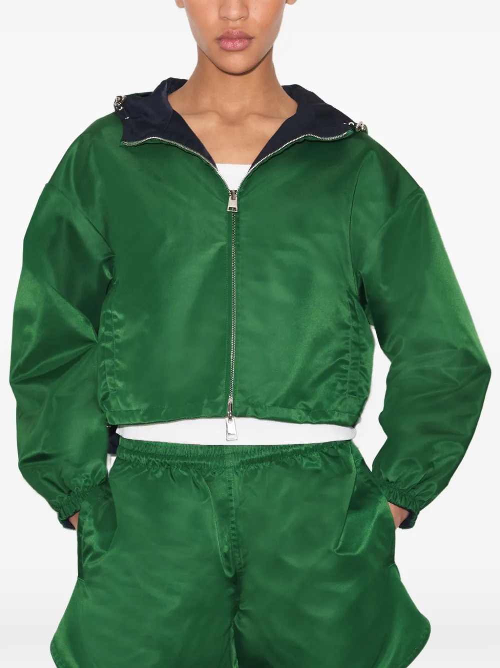 Tory Burch Omkeerbaar cropped nylon jack Groen