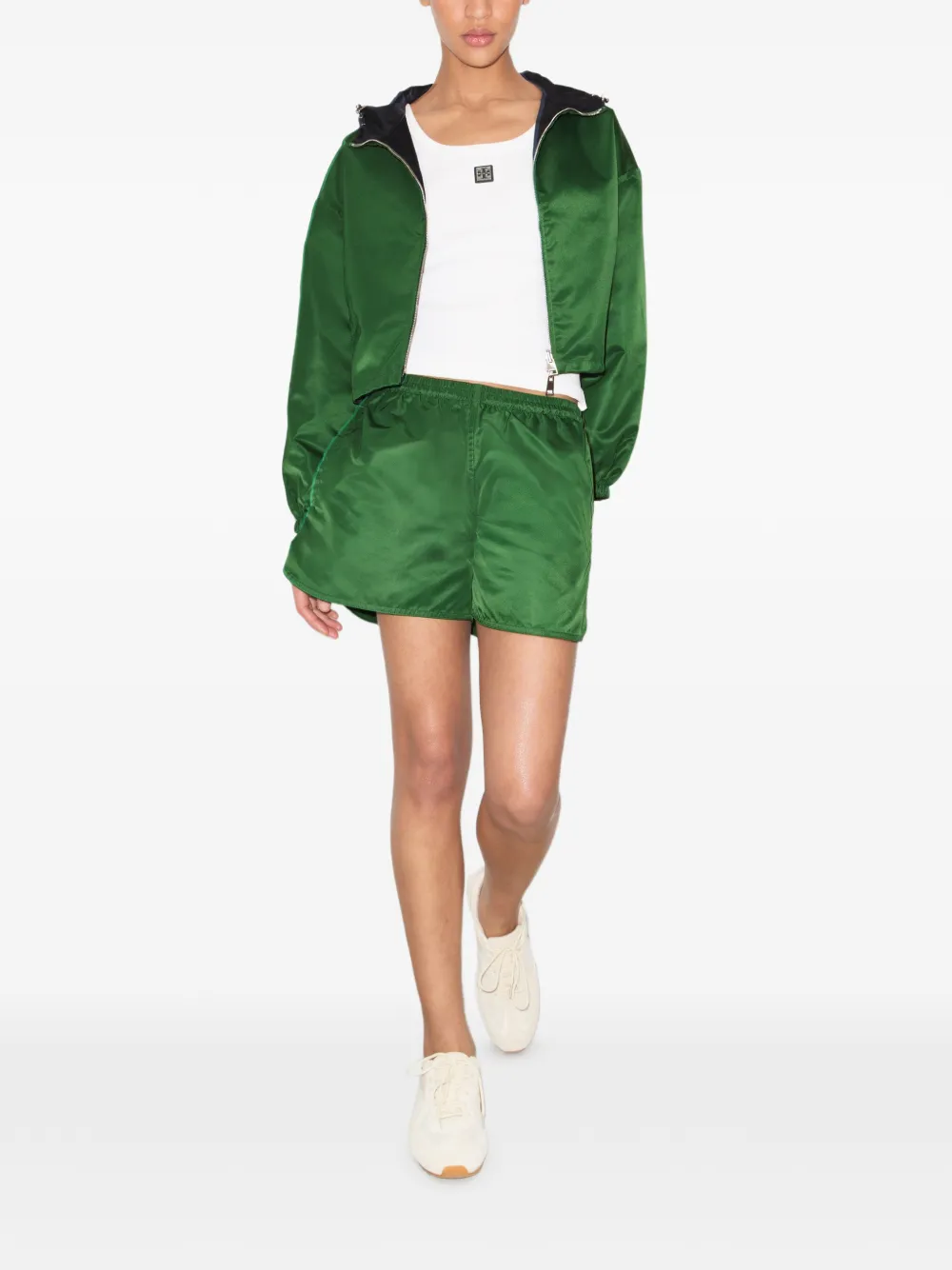  Tory Burch Chaqueta Corta Reversible - Verde 