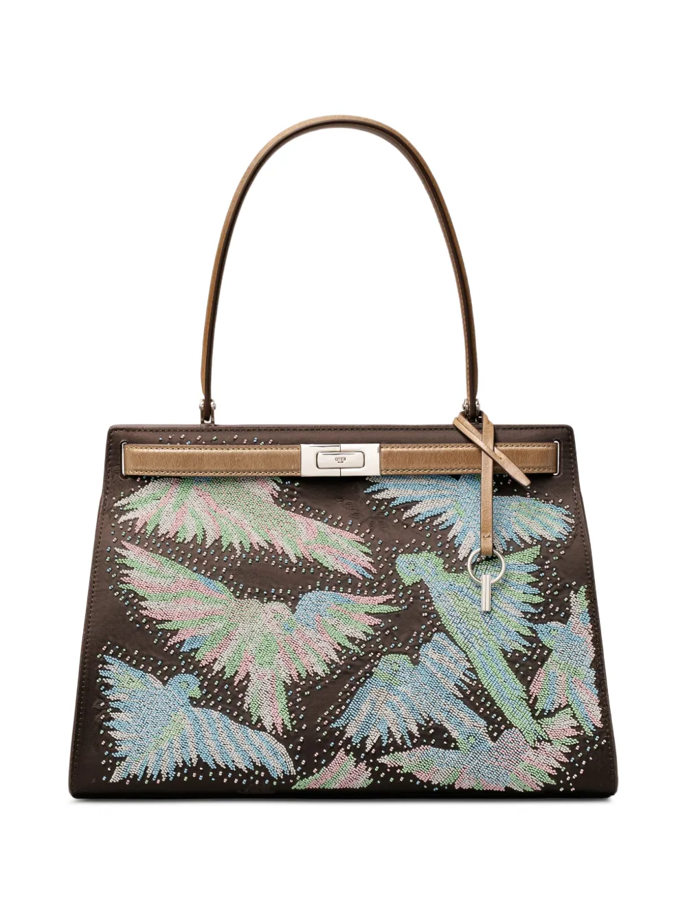 Tory Burch classic Lee Radziwill beaded bag - Marrone