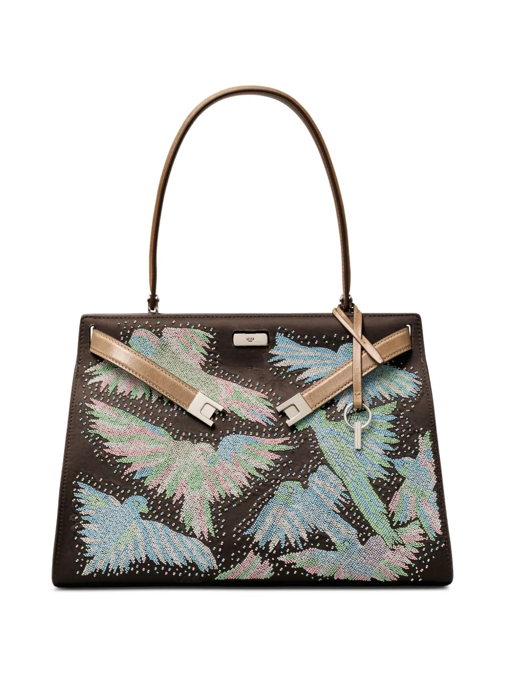 Tory Burch Classic Lee Radziwill Beaded Bag | Brown | FARFETCH