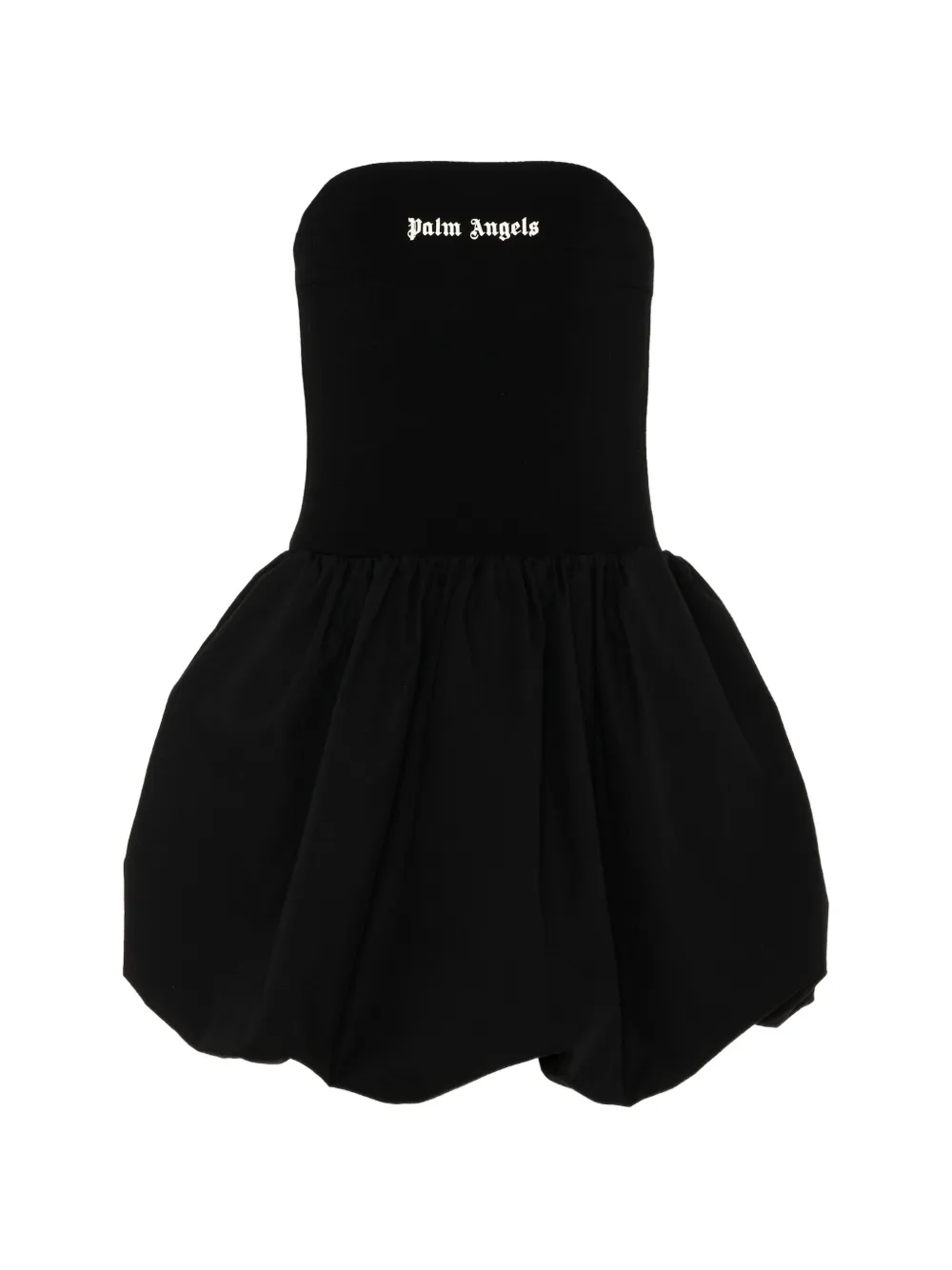 Palm Angels Kids logo-print balloon dress - Nero