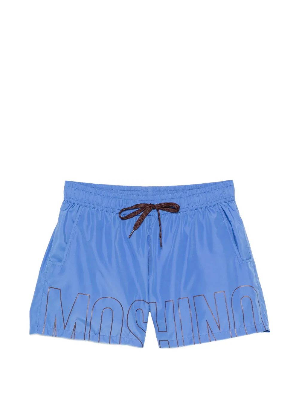 Moschino logo-print drawstring swim shorts - Blau