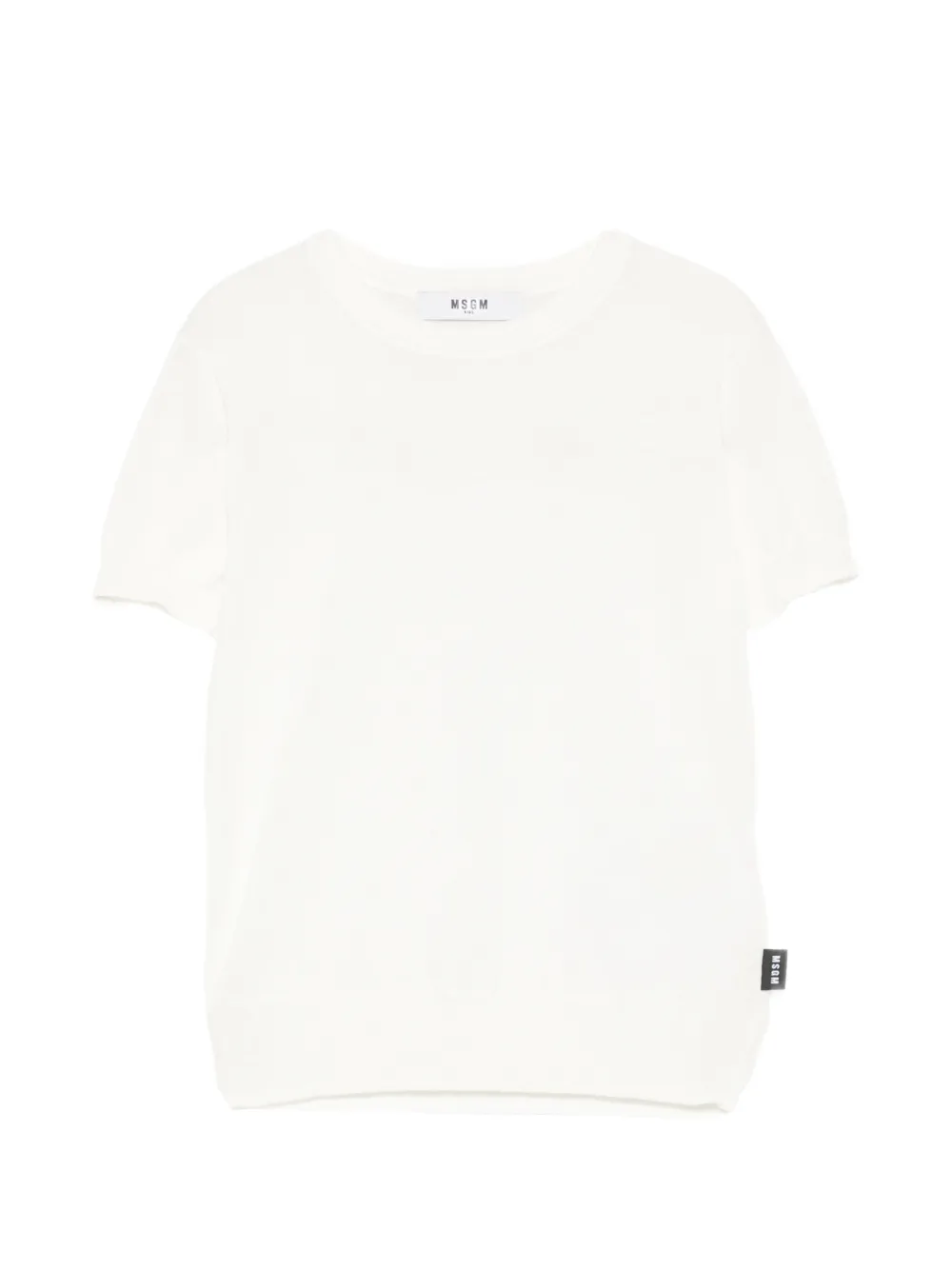 MSGM Kids logo-tag T-shirt - Bianco
