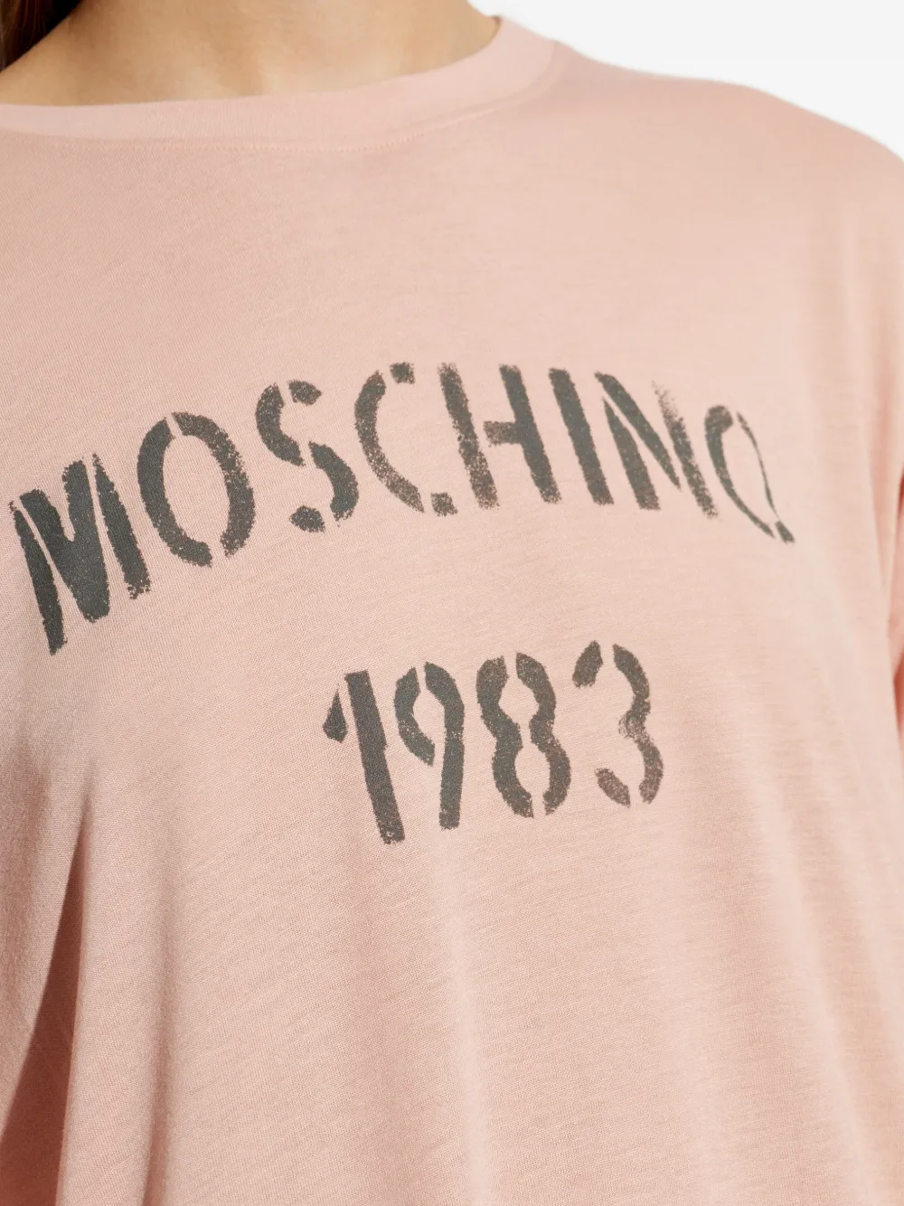 Moschino T-shirt met logoprint Roze