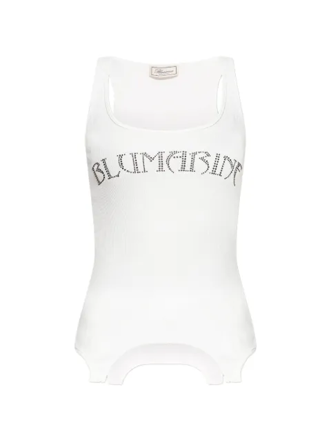 Blumarine топ в рубчик со стразами