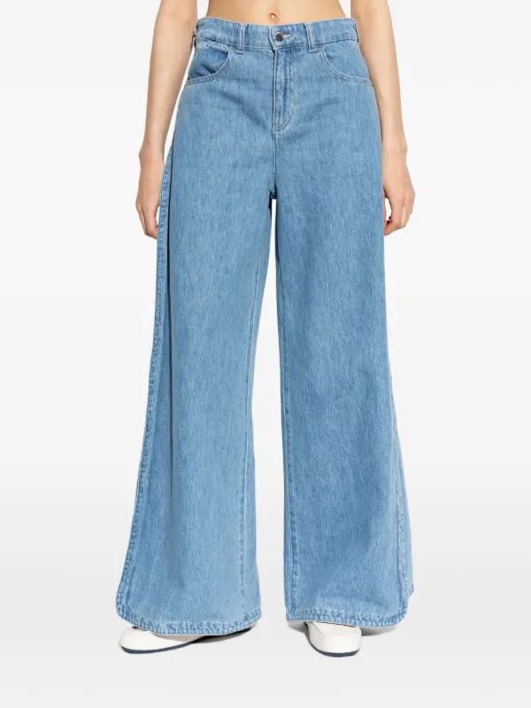 Emporio Armani Calça Jeans Wide Leg Com Fenda Lateral | Azul
