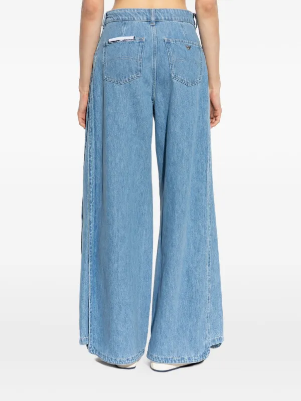 Emporio Armani Calça Jeans Wide Leg Com Fenda Lateral | Azul