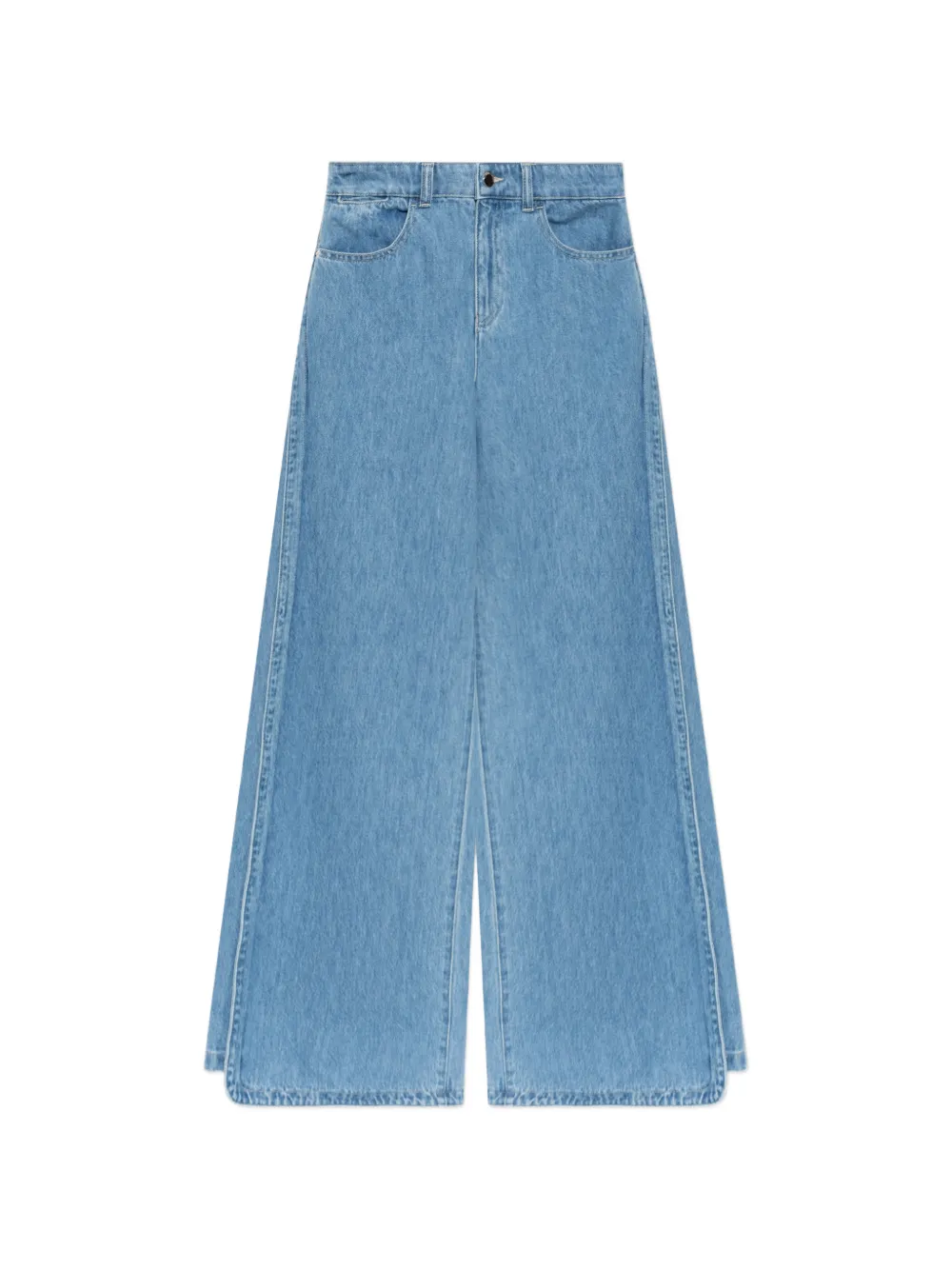 Emporio Armani side-slit wide-leg jeans - Blu