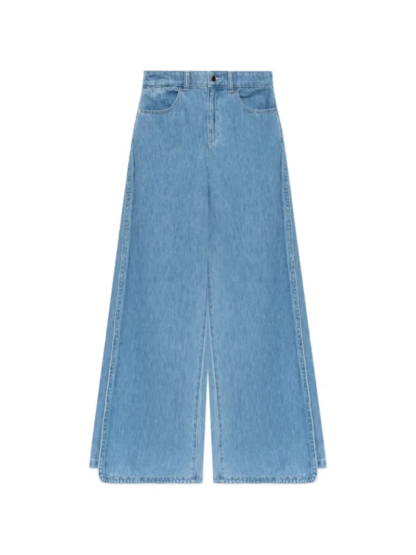 Emporio Armani Calça Jeans Wide Leg Com Fenda Lateral | Azul