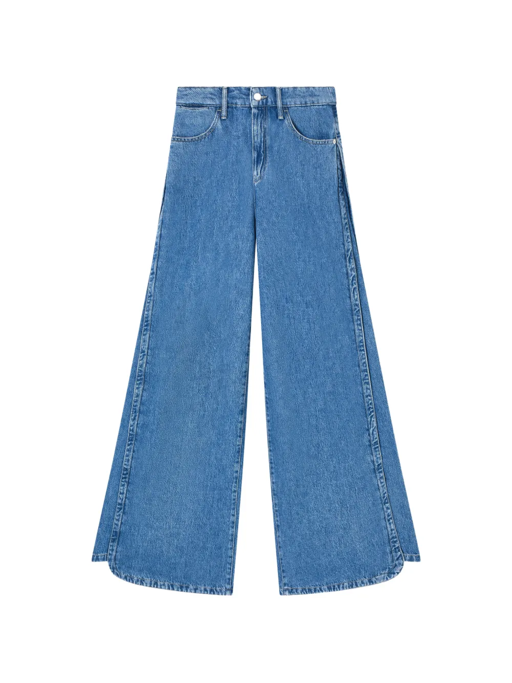 Emporio Armani side-slit wide-leg jeans - Blau